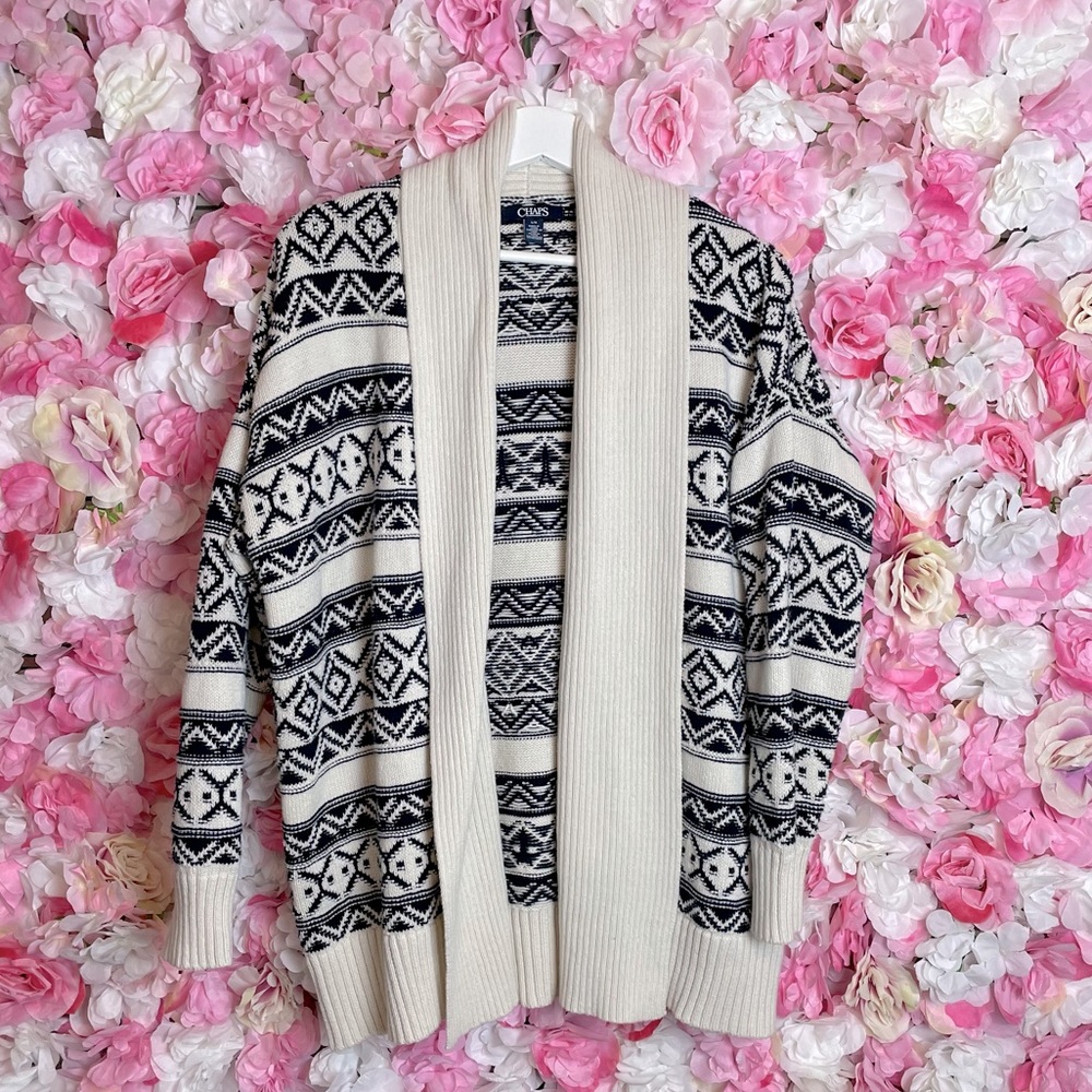 Chaps Fair Isle Coastal Cardigan Sz L